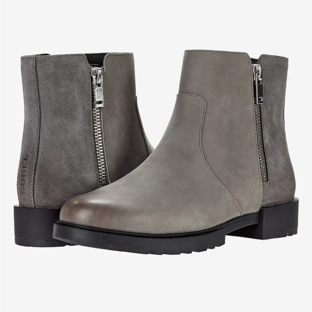 Sorel boot, waterproof Emelie II zip WP. Color quarry black. Size 9. Never worn